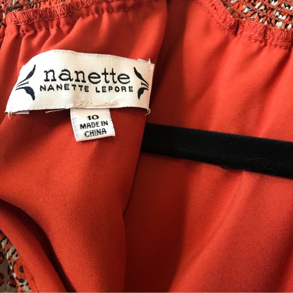 Orange Nanette Lepore Smocked Pleated Dress - Picture 5 of 5